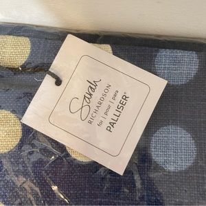 NWT Sarah Richardson Polka Pillow Covers (2) 20”x15” Blue White Tan
